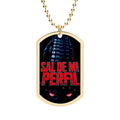 Dog Tag Necklace — “Sal de Mi Perfil” Spanish Statement Pendant for Music & Nightlife Fans - Sal de Mi Perfil