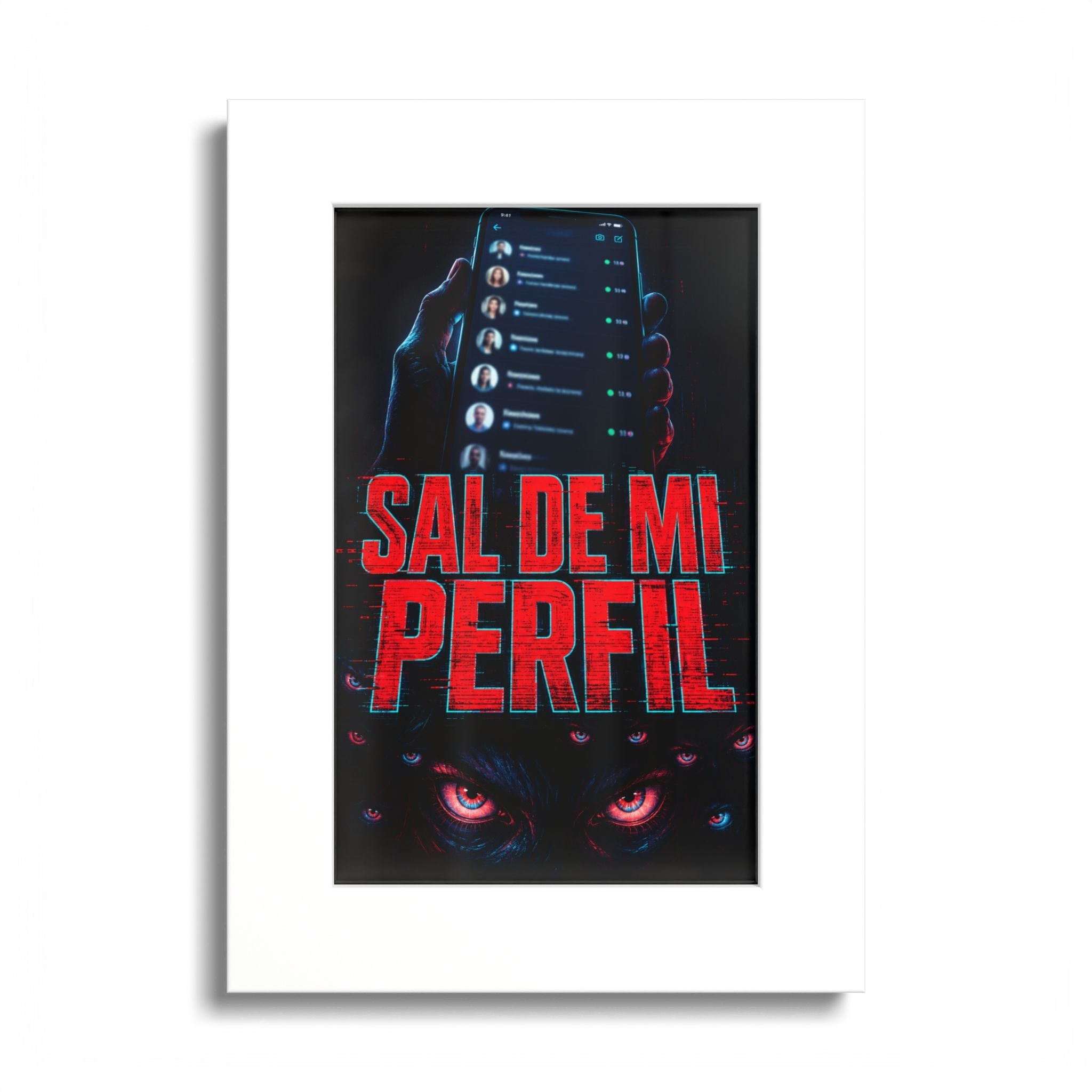 Sal de mi Perfil Poster — Spanish Horror Phone Screen Art (Colored Frame) - Sal de Mi Perfil