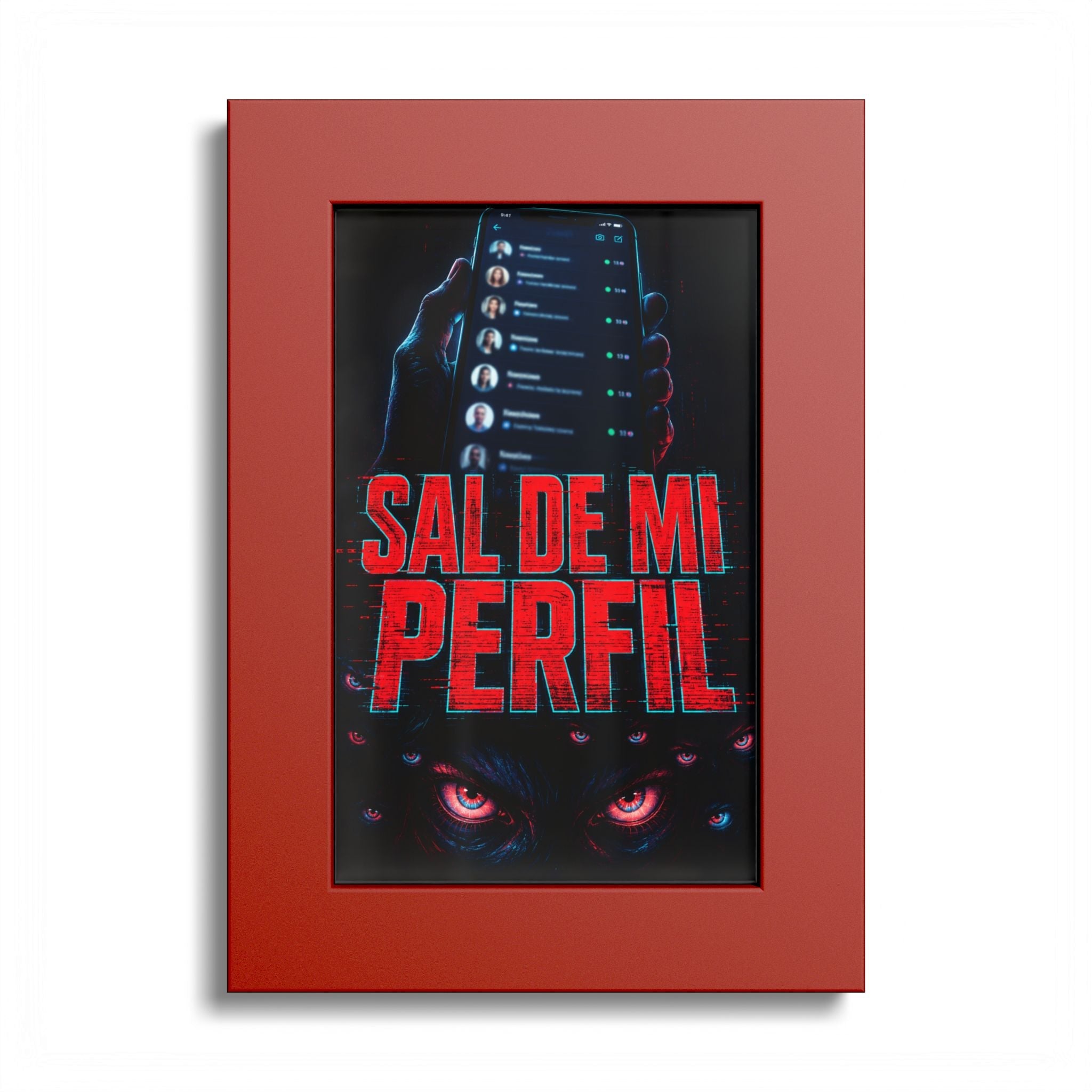 Sal de mi Perfil Poster — Spanish Horror Phone Screen Art (Colored Frame) - Sal de Mi Perfil