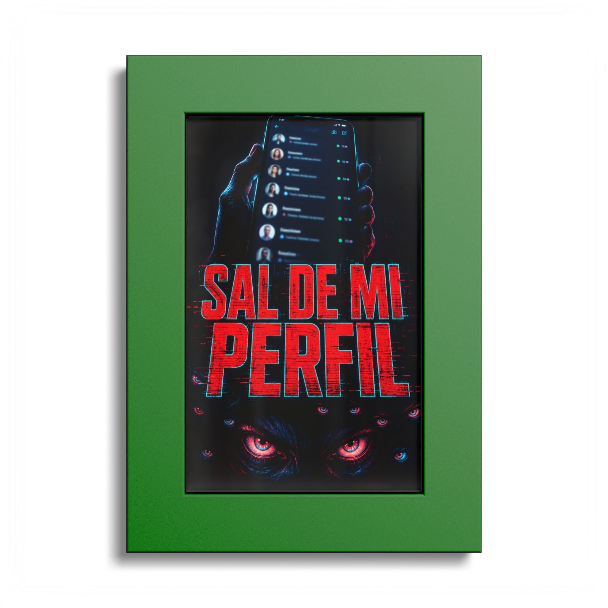Sal de mi Perfil Poster — Spanish Horror Phone Screen Art (Colored Frame) - Sal de Mi Perfil