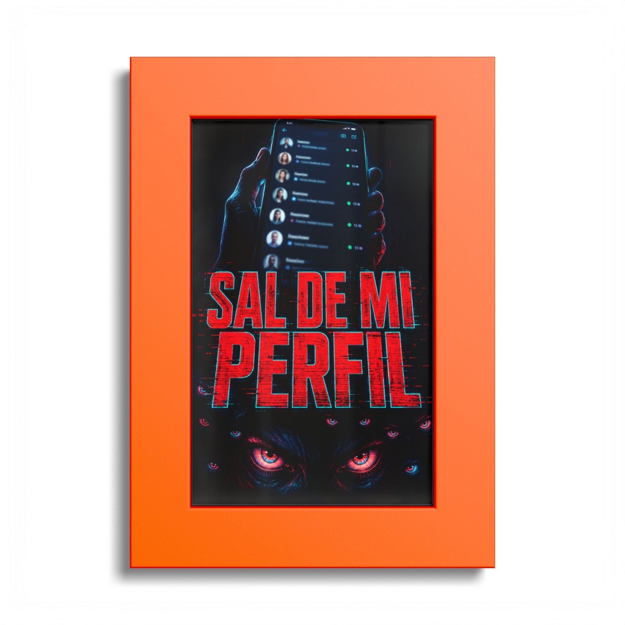 Sal de mi Perfil Poster — Spanish Horror Phone Screen Art (Colored Frame) - Sal de Mi Perfil