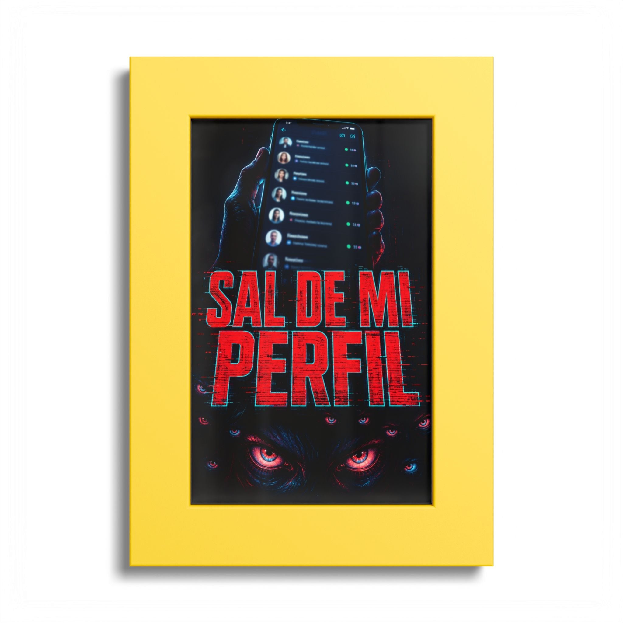 Sal de mi Perfil Poster — Spanish Horror Phone Screen Art (Colored Frame) - Sal de Mi Perfil