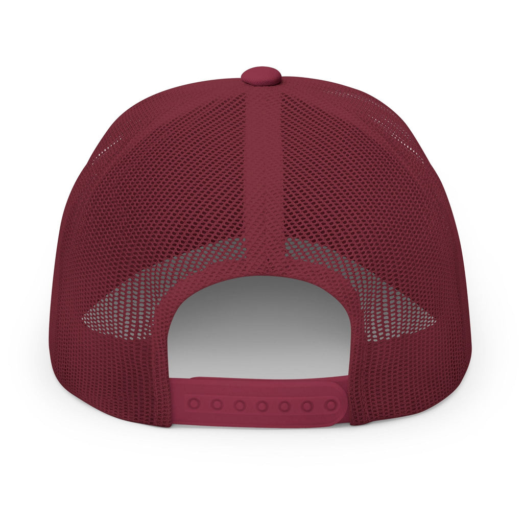 Snapback Trucker Cap — Embroidered Patch “Salve Mi Perfil” Burgundy - Sal de Mi Perfil