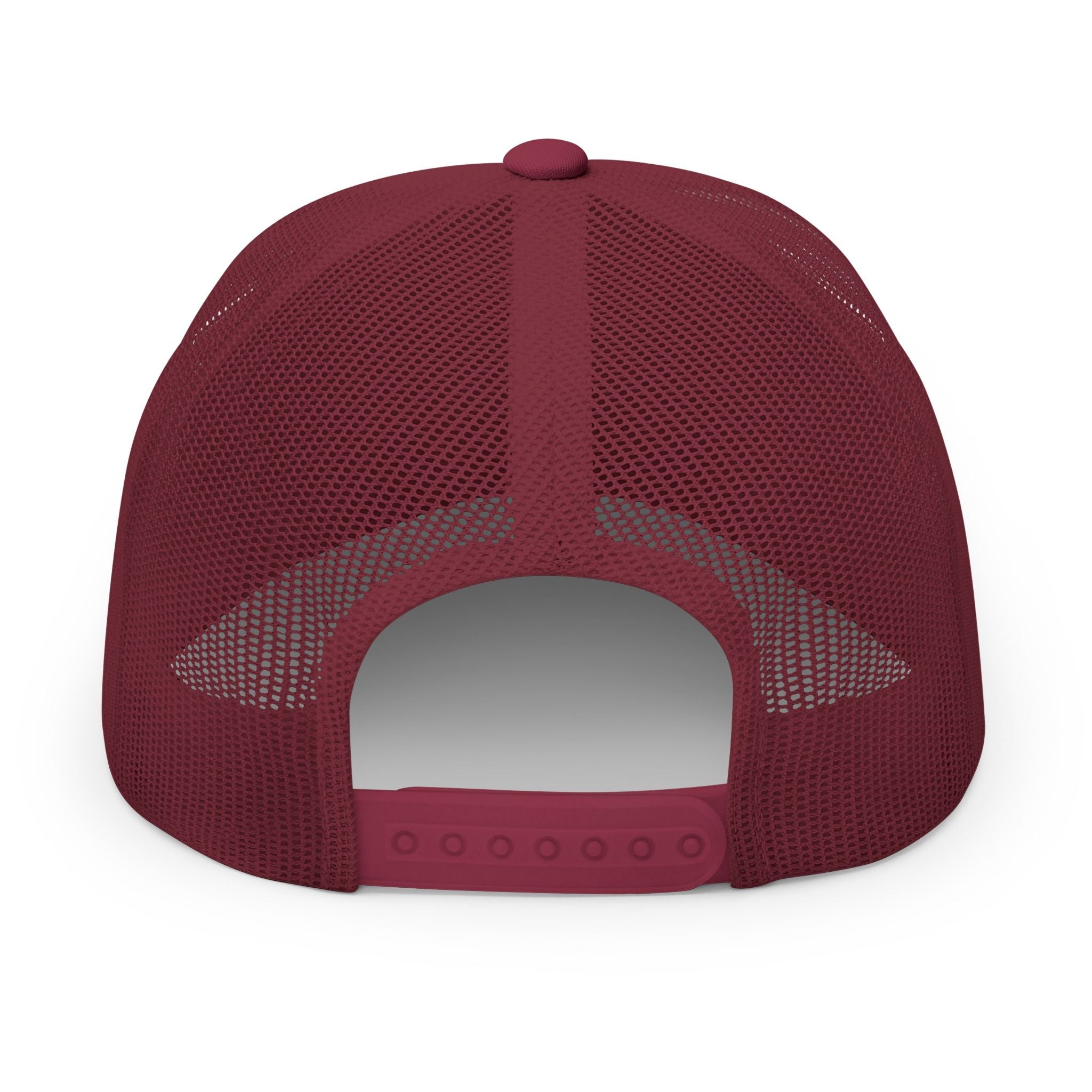 Snapback Trucker Cap — Embroidered Patch “Salve Mi Perfil” Burgundy - Sal de Mi Perfil