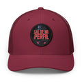 Snapback Trucker Cap — Embroidered Patch “Salve Mi Perfil” Burgundy - Sal de Mi Perfil