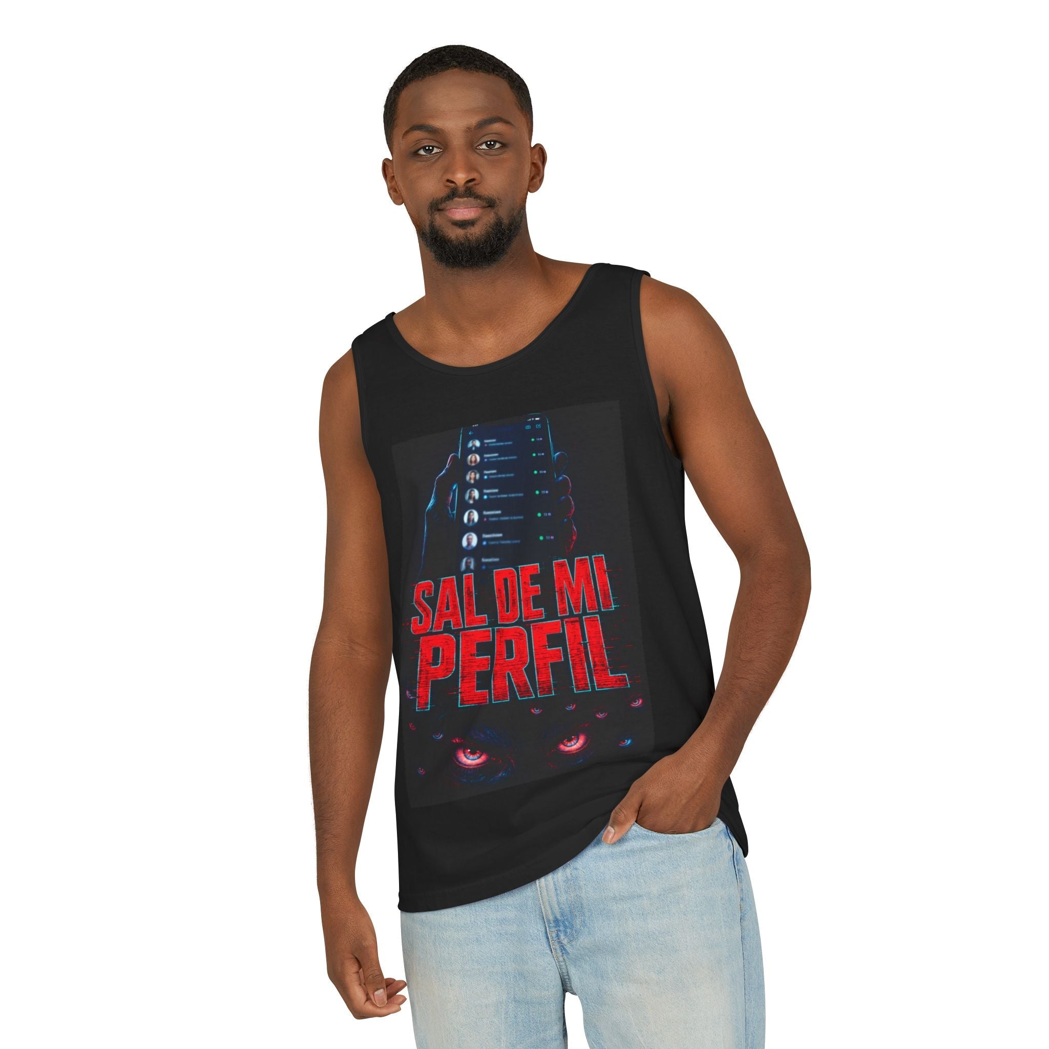 Tank Top — "Sal De Mi Perfil" Bold Graphic Social Media Statement Tank - Sal de Mi Perfil