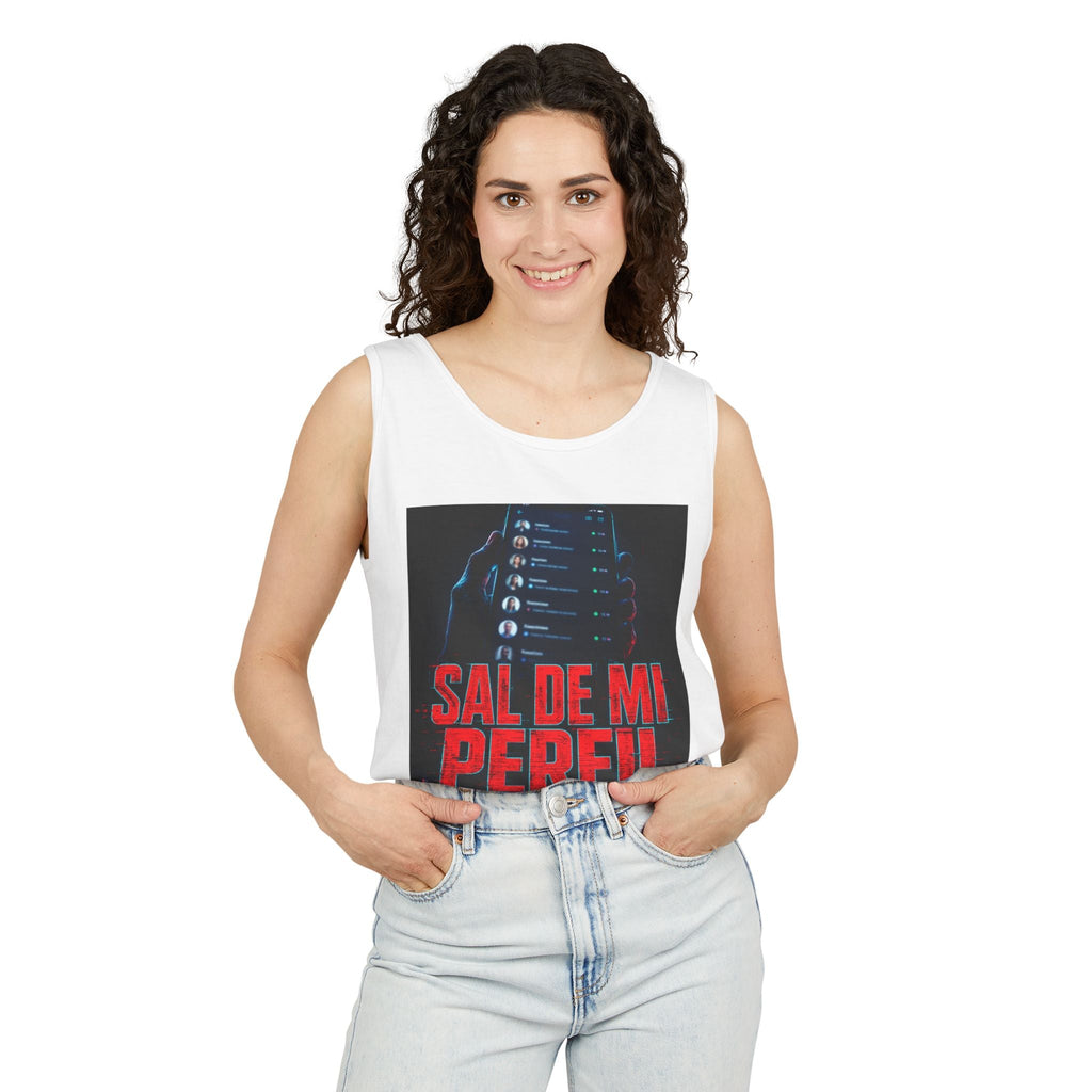 Tank Top — "Sal De Mi Perfil" Bold Graphic Social Media Statement Tank - Sal de Mi Perfil