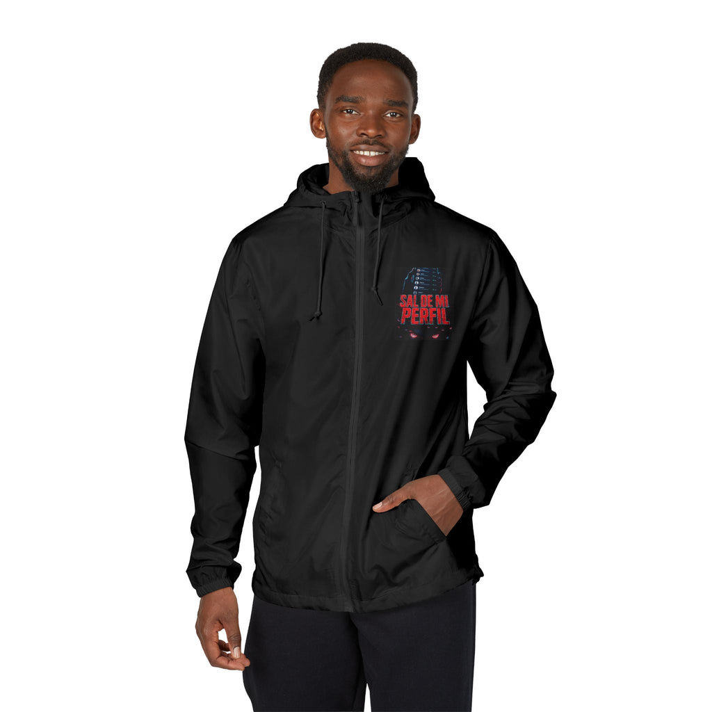 Windbreaker Jacket — 'Calm the Chaos' Retro Pixel Chest Graphic - Sal de Mi Perfil
